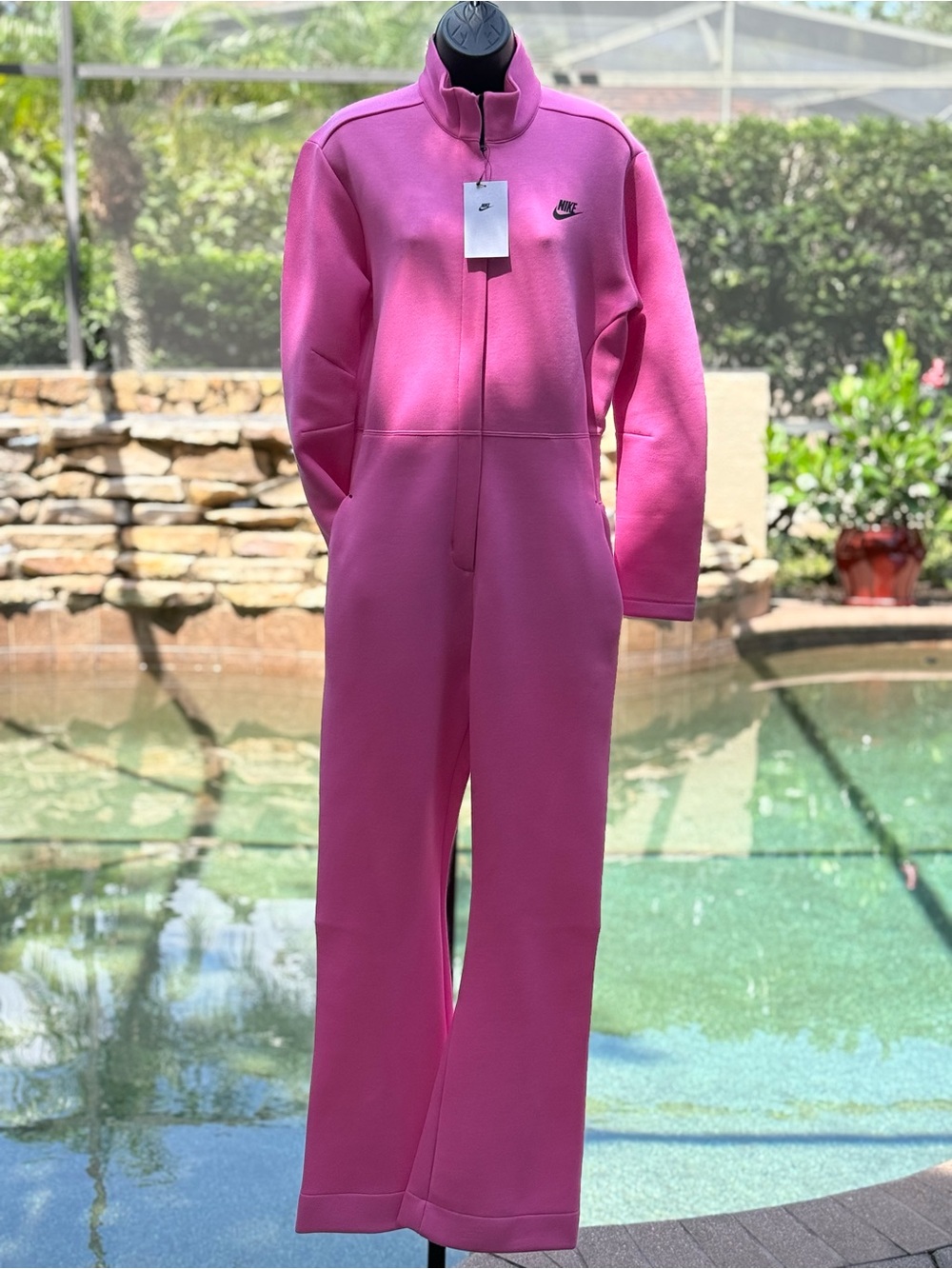 Nike Sportswear Tech Fleece Jumpsuit Pink HV4095-675 Womens Size M